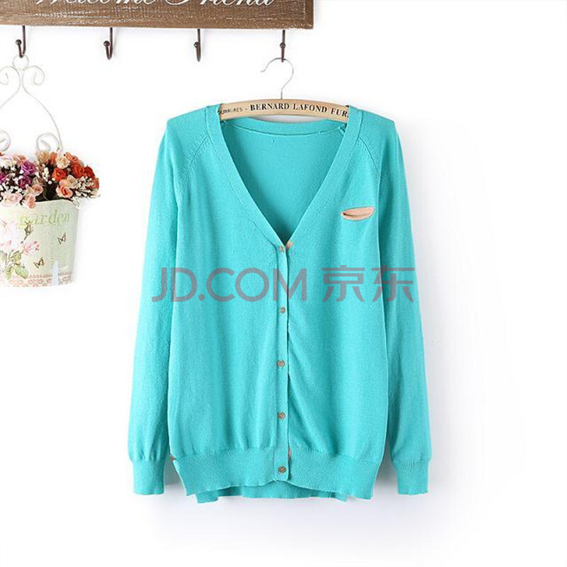 秋款韩版简约宽松百搭撞色补丁外穿短款<em>针织衫</em>