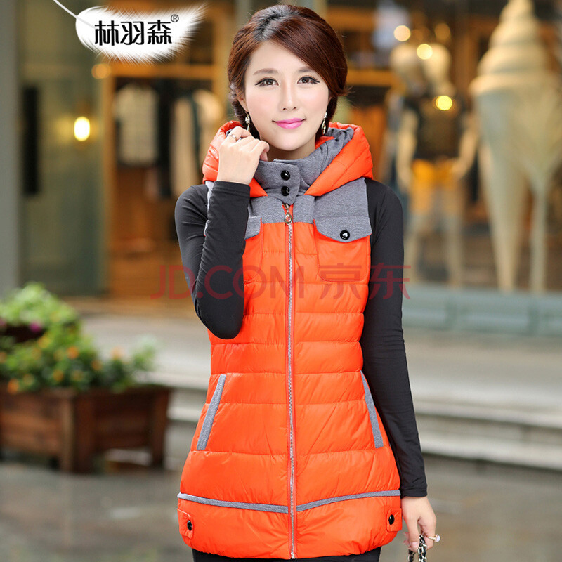 林羽森秋冬<em>马甲女</em>2014<em>冬季</em>中<em>长款</em>百搭时尚棉