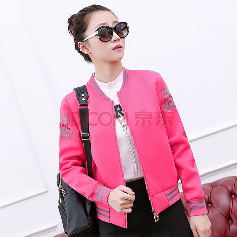 时尚立领棒球服韩版女士长袖<em>开衫春秋</em>装外套