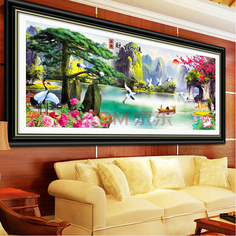 珍绣精艺5d钻石画十字绣流水生财钻石绣贴钻画客厅大幅方钻满钻新款