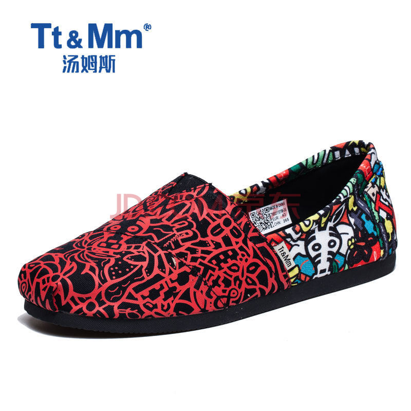 Tt&Mm/ÌÀķ˹ÊÖ»æÍ¿Ñ»·«²¼Ð¬ÄÐ2018пîÏļ¾º«°æÐ¡°×Ð¬Í¸ÆøÄÐЬTM831131M ºÚºì 44