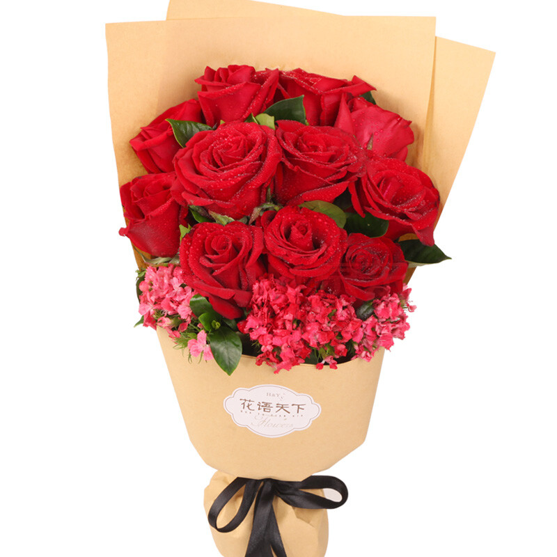 礼品 鲜花绿植 花语天下 花语天下 鲜花速递 生日鲜花19朵红玫瑰花束
