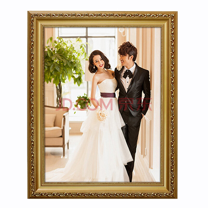 结婚照相框 欧式大相框 时尚创意相片墙挂墙相框照片摆台 金色 30寸