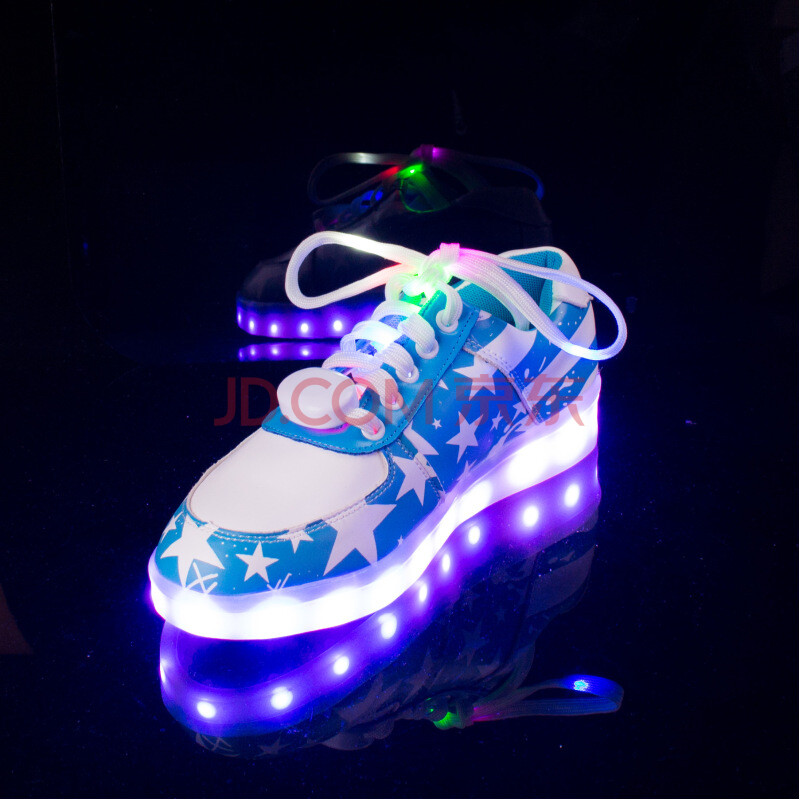USB³äµçº«°æÍ¸Æø·¢¹âЬŮÆß²ÊµÆÏļ¾LEDÒ¹¹âЬÉÁ¹âµÆ¹í²½½ÖÎèЬ×Ó Ç³À¶É« 39
