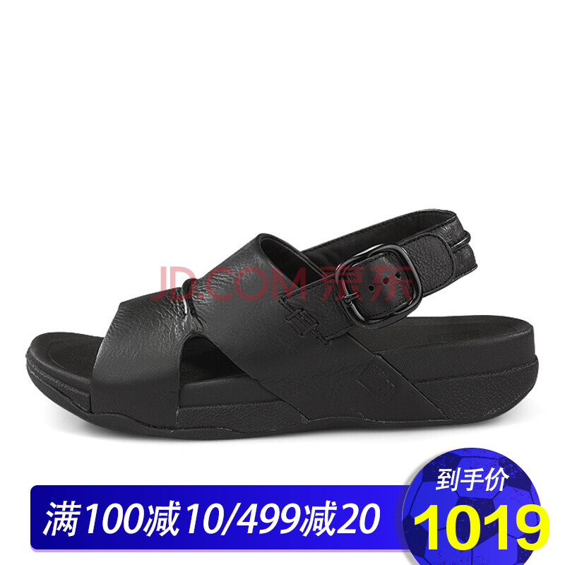 全球購 【新品】FITFLOP 厚底防水臺涼鞋男 黑色軟底防滑真皮男鞋E08_090 E08_090 44/280-285