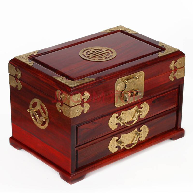 实木超大号首饰盒木质复古风多层百宝箱带锁红木梳妆盒珠宝收纳盒