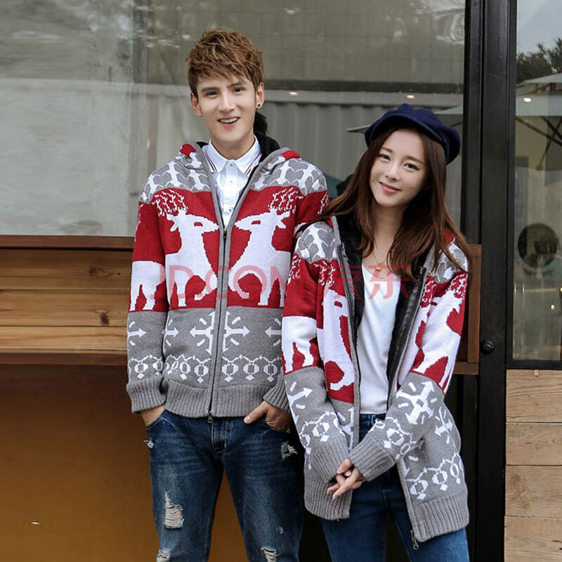 幸福时光 秋季新款 <em>加绒加厚毛衣男</em>针织衫<em>拉链</em>