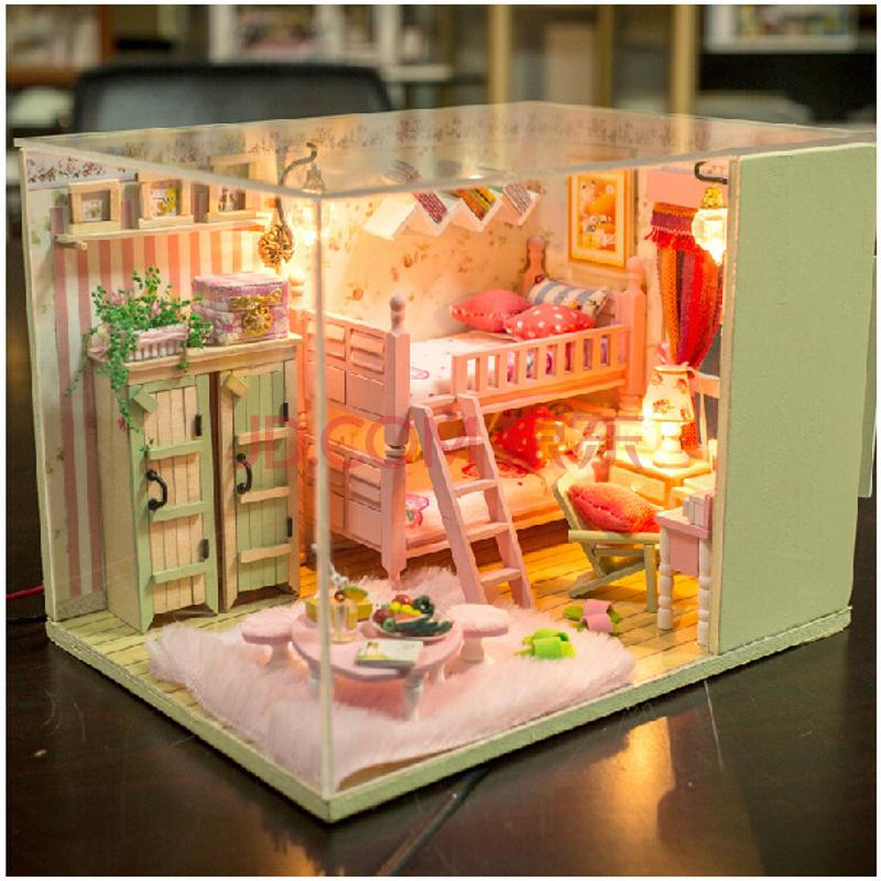 diy小屋 手工制作拼装房子建筑模型别墅儿童玩具创意生日礼物女孩 小