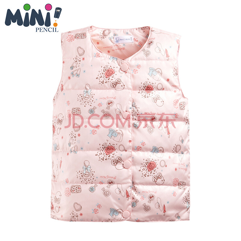 迷你铅笔童装 儿童秋冬装<em>小女童羽绒</em>背心宝宝