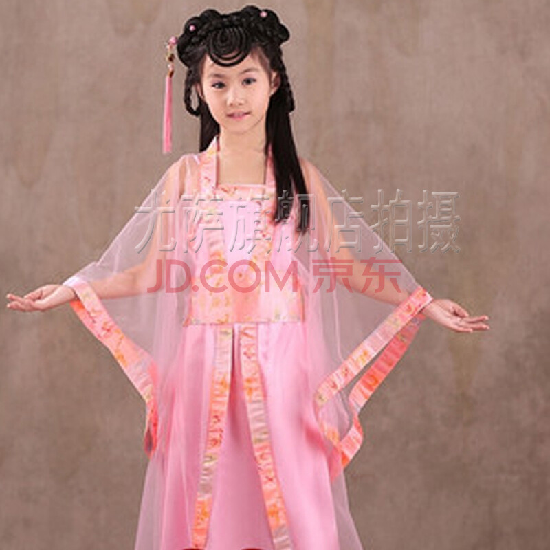 儿童古代古筝汉服影楼服装唐装女童古装仙女装少女服图片