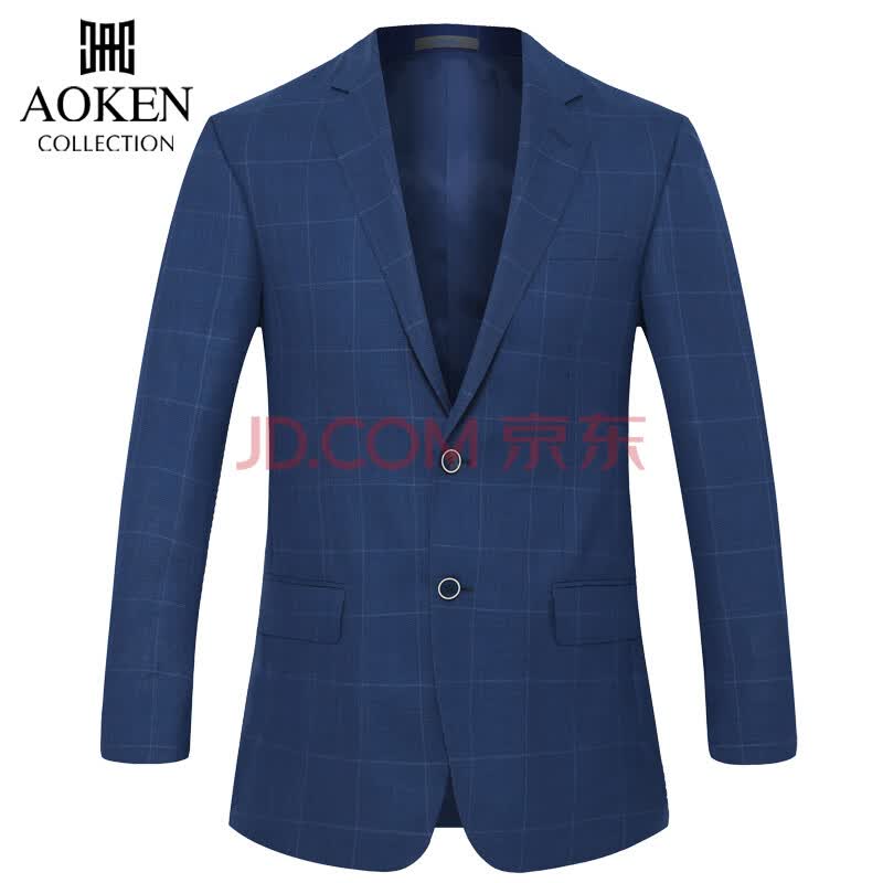 奥肯aoekn 新款男士羊毛深蓝色单西服 6986货到付款 蓝色 175d