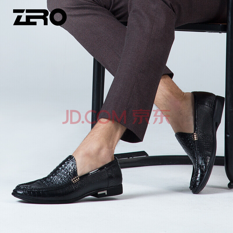 ZeroÁã¶ÈÕýװƤЬ Ð¿îÄÐЬöùÓãÎÆÕæÆ¤¼âÍ·ÄÐʿƤЬͷ²ãţƤӢÂ×»éЬ×Ó F5220ºÚÉ« 40