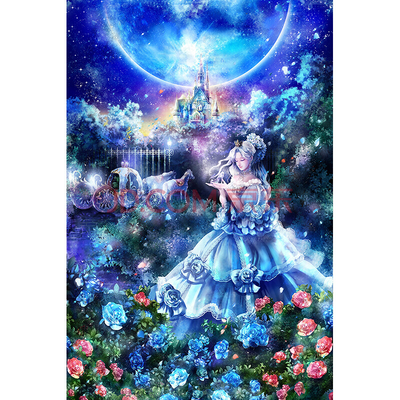 星空下的灰姑娘cinderella成人木质拼图1000儿童益智玩具送图纸 红色