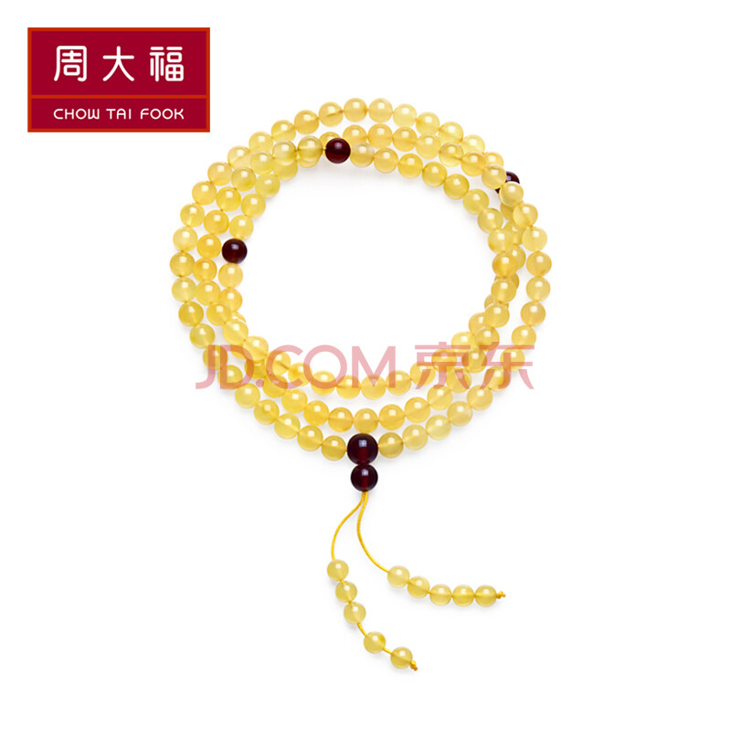 周大福 简约时尚 琥珀手链/手串 v111710 75cm 2500元