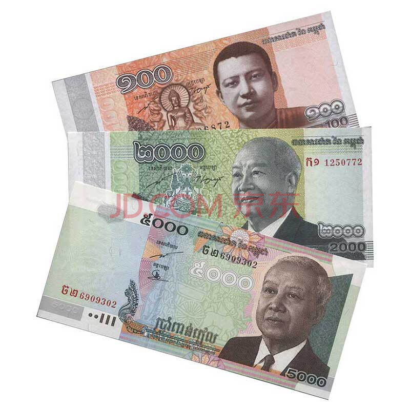 聚优尚 全新亚洲柬埔寨纸币收藏品 外国钱币 100-5000