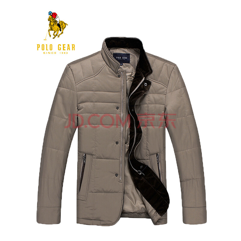 pologear 马球吉尔 专柜正品 新款加厚棉衣男装立领修身净色加厚棉