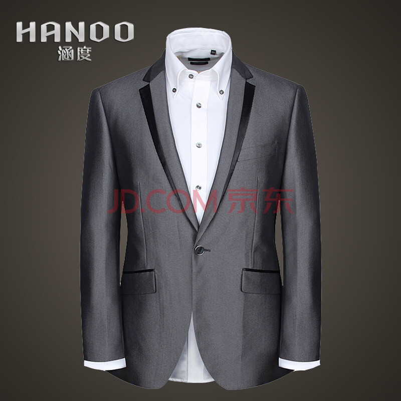 芮婕服装店*s-g2000款男士西装套装 灰色亮面单排扣结婚礼服西服男