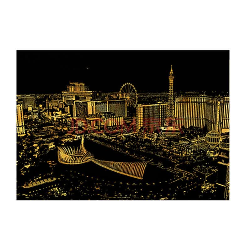 唯米scratch night view手刮城市金色夜景lago刮画名胜 时尚诞生 拉斯