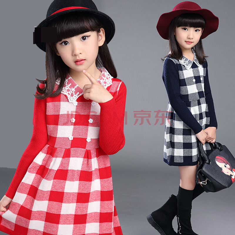 2015新款女童连衣裙秋装儿童公主裙羊毛长袖童装女孩裙子中大童秋冬款
