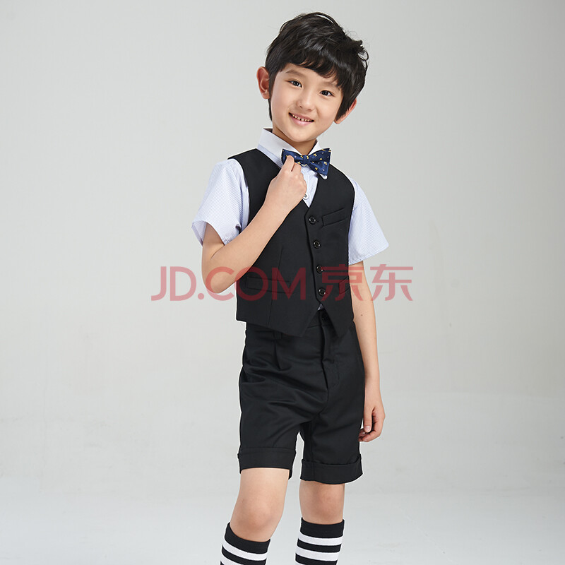 伊思秀 儿童<em>马甲</em>套装 <em>男童</em>韩版花童礼服套装四