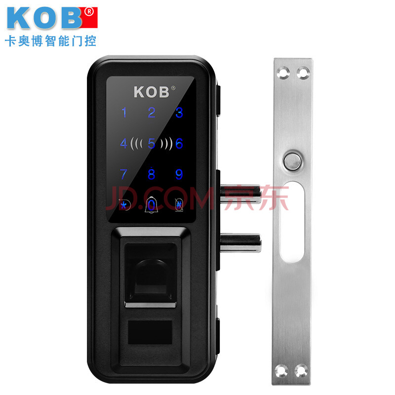 kob 办公玻璃门免开孔指纹锁门禁系统 指纹门禁锁 电子门锁智能锁