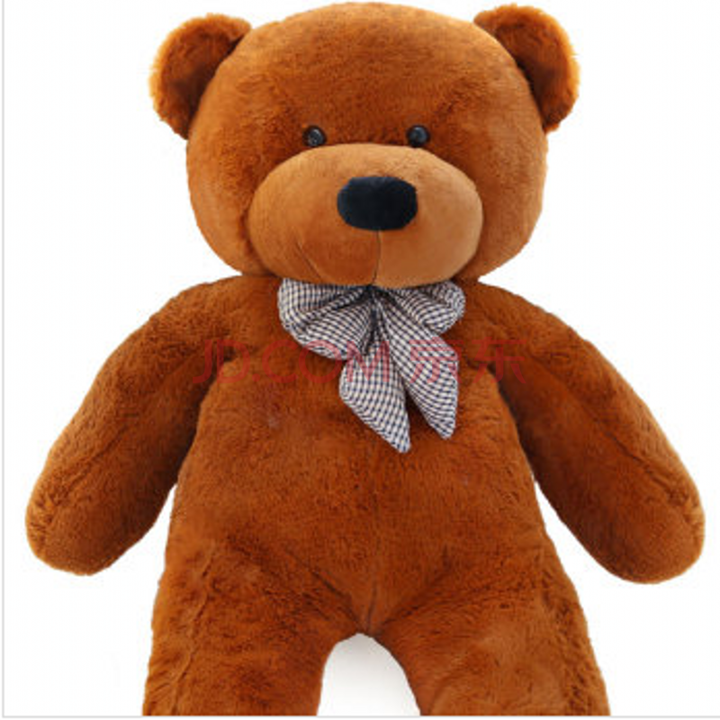 毛绒玩具熊大号情人节生日礼物女生抱抱熊 深棕色领结款会说lloveyou