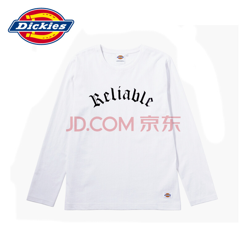 dickies2014男式印花长袖t恤衫143m30wd44 wh白色 (s)