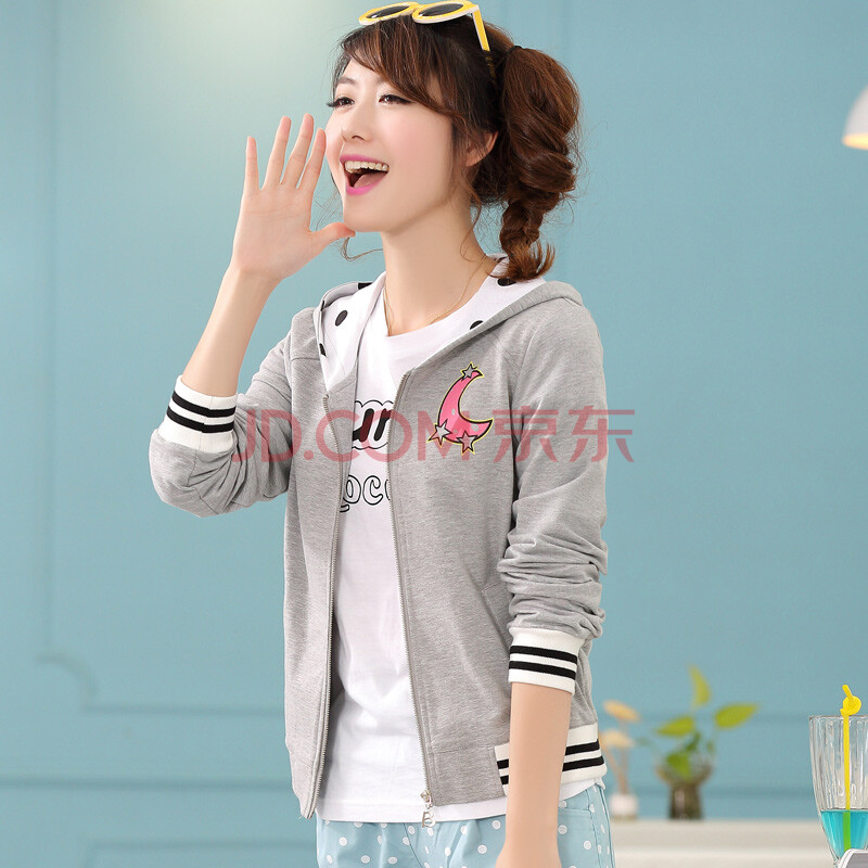 布依丛林少女秋装2014新款学院风<em>开衫</em>连帽卫