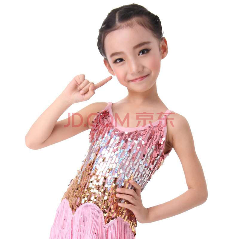 六一儿童节女童幼儿舞蹈服少儿拉丁舞裙表演服装儿童演出服舞蹈服红色