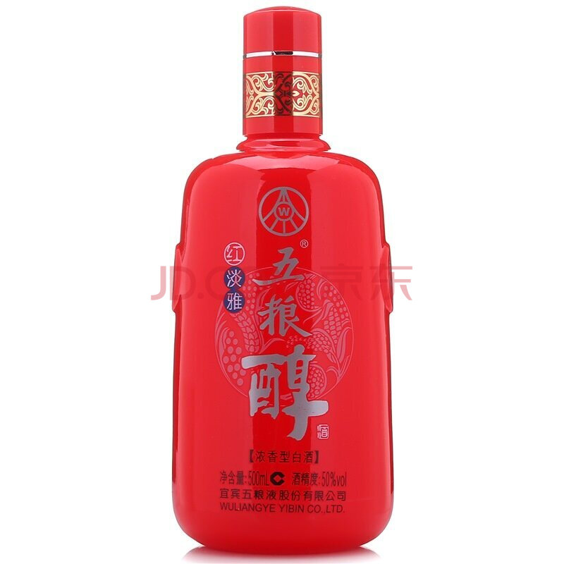 五糧液 股份有限公司 五糧醇 紅淡雅 白酒 光瓶裝 50度500ml