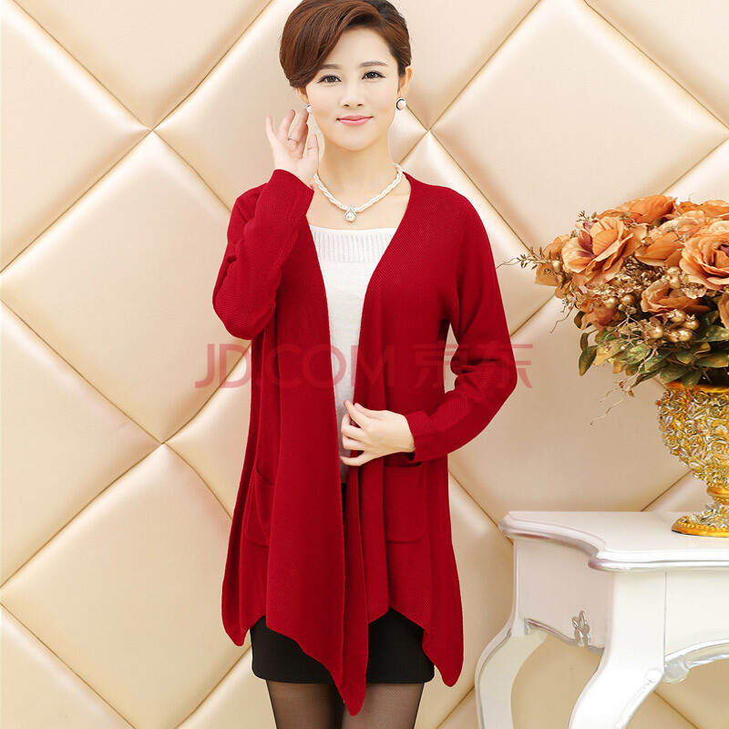 年轻妈妈装<em>秋装开衫</em>中年<em>女士针织衫</em>长袖时尚不