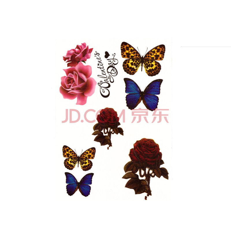 蝴蝶英文字母纹身贴