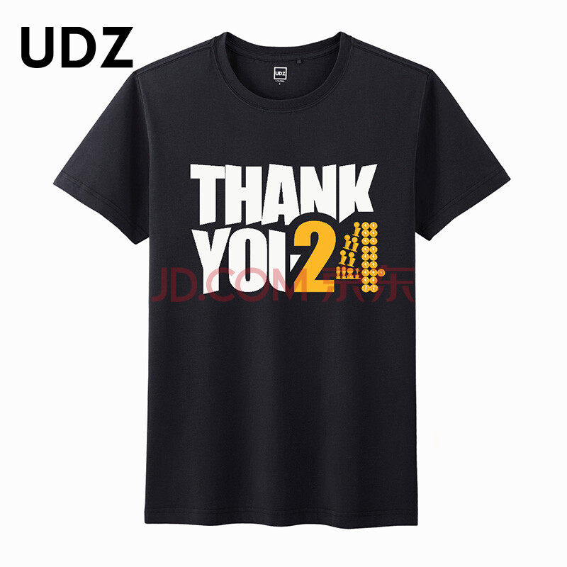 udz【感谢科比】英文印花修身短袖圆领男款t恤衫夏82181预售款 黑色