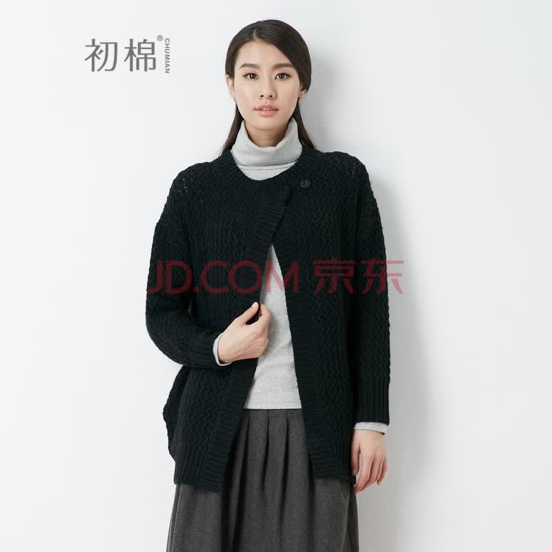 <em>初棉</em>高端2014秋装<em>外套</em>新款女装羊<em>毛衣中</em>长款