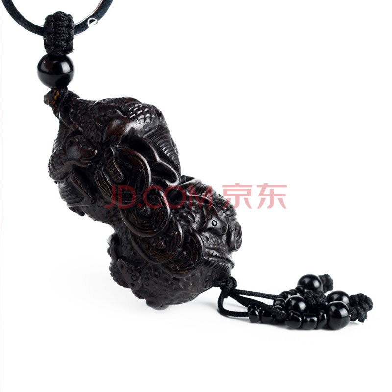 风水阁 正宗乌木黑檀木葫芦汽车钥匙扣挂件福