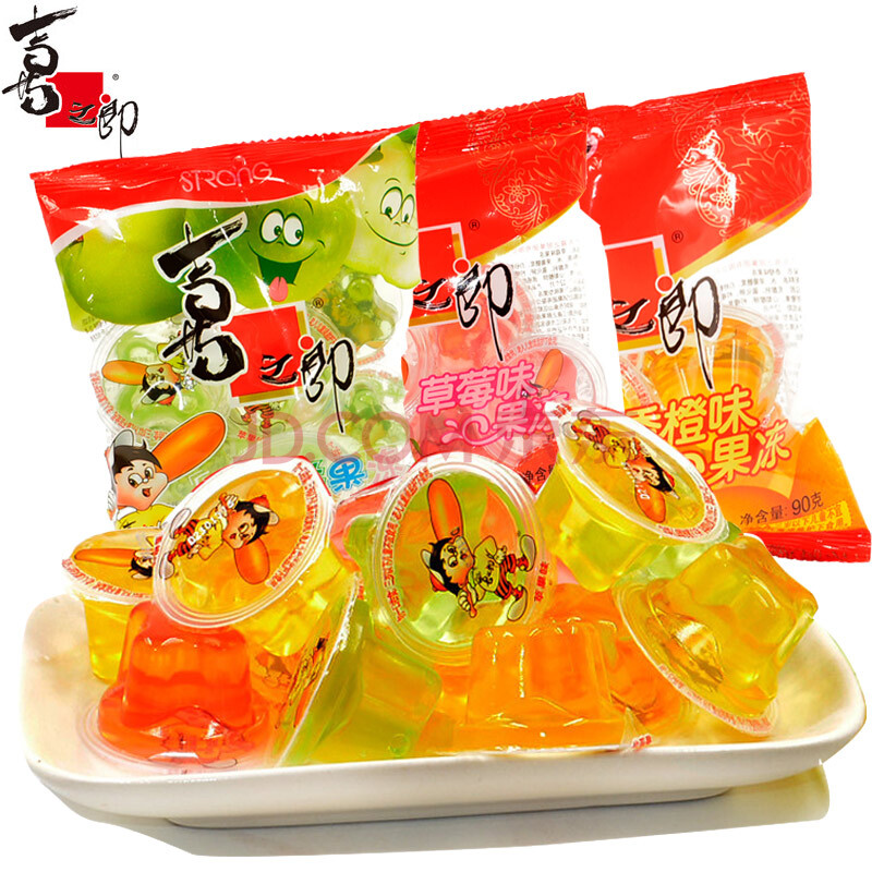 喜之郎水果味果冻休闲零食品婚喜庆典喜糖三口味可选90g 苹果味