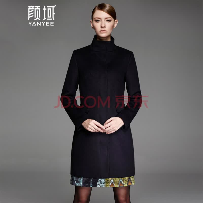 2014秋冬新款<em>女装</em> 通勤简约立领羊毛呢<em>外套</em> H