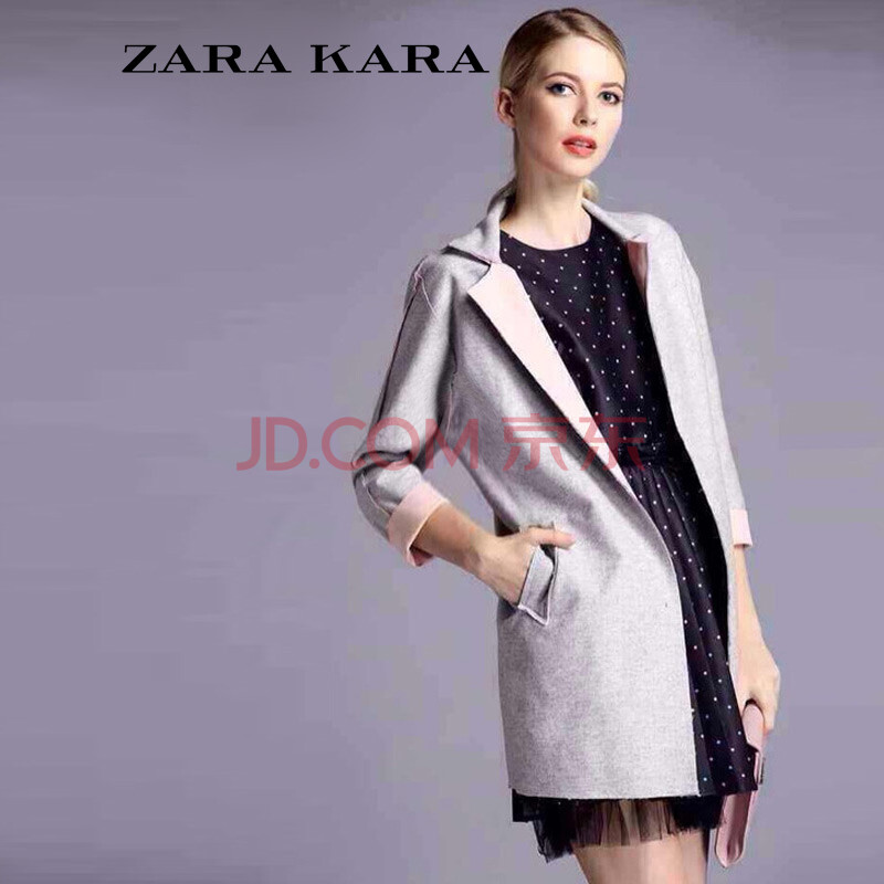 <em>ZK女装</em>2014秋装<em>外套</em>新款 毛呢<em>外套</em>大衣女中长