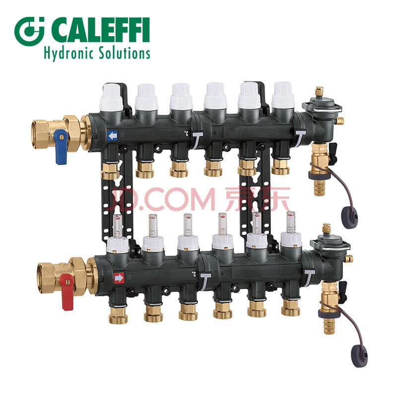 卡莱菲(caleffi)地暖集分水器工程塑料一体式组装 7支路