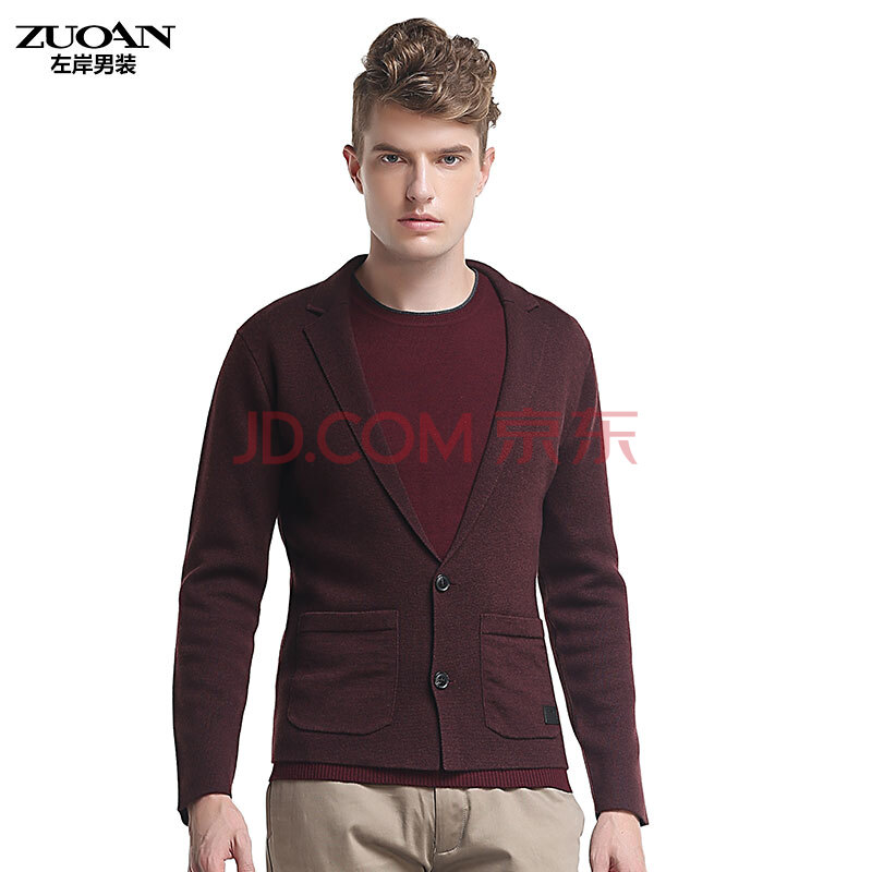 左岸男装 2014秋冬新款男士时尚<em>西装领针织</em>衫