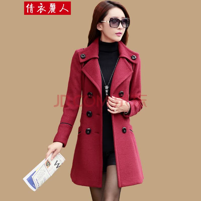 长款风衣气质秋冬季羊毛妮子<em>加厚外套</em>女毛呢大
