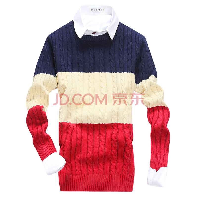 amumu秋冬季新款<em>男士套头毛衣</em>纯棉圆领针织