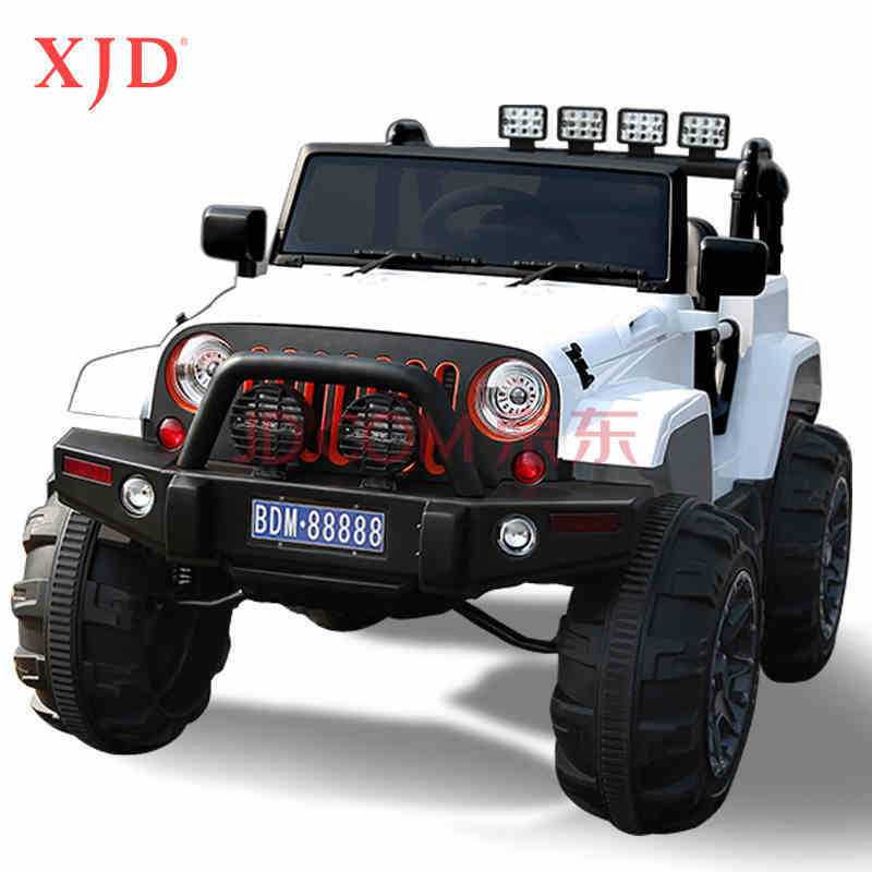 儿童电动车婴幼儿宝宝可坐人双驱大电瓶四轮童车遥控越野吉普车 标配