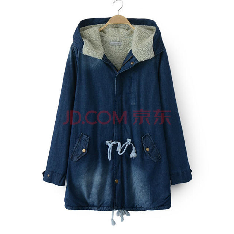 新款秋装胖mm<em>外贸</em>大码<em>女装</em>欧美牛仔<em>棉衣棉服</em>