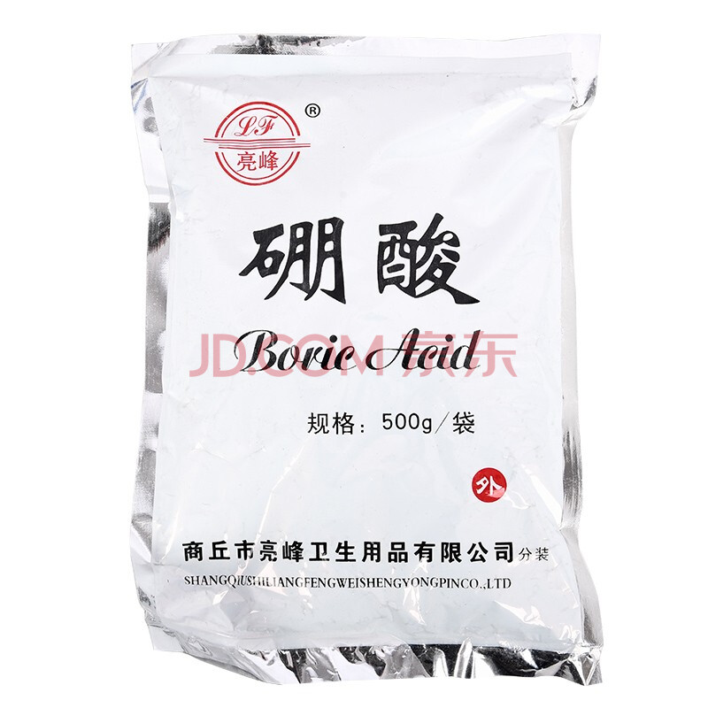 亮峰 硼酸粉医用耳螨 驱蟑螂袋装外用消毒粉 500g/1袋 一袋