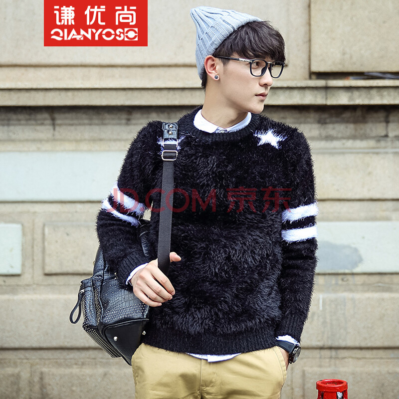 谦优尚 秋冬季新款数字<em>个性</em>时尚外套<em>男士羊绒</em>