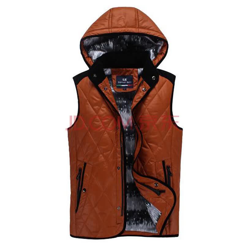 置<em>衣</em>堂2014秋冬新款<em>棉马甲</em>可脱卸帽时尚修身