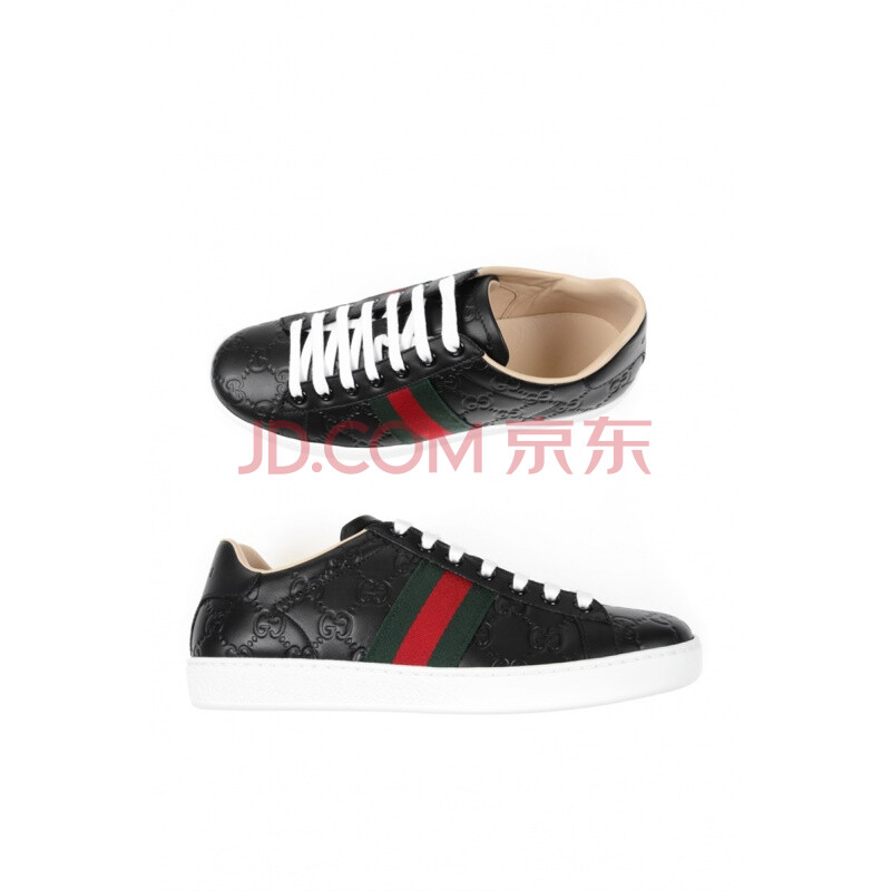 全球購 Gucci/古奇 女鞋 女板鞋387993CWCG0 頭層牛皮 黑色 36