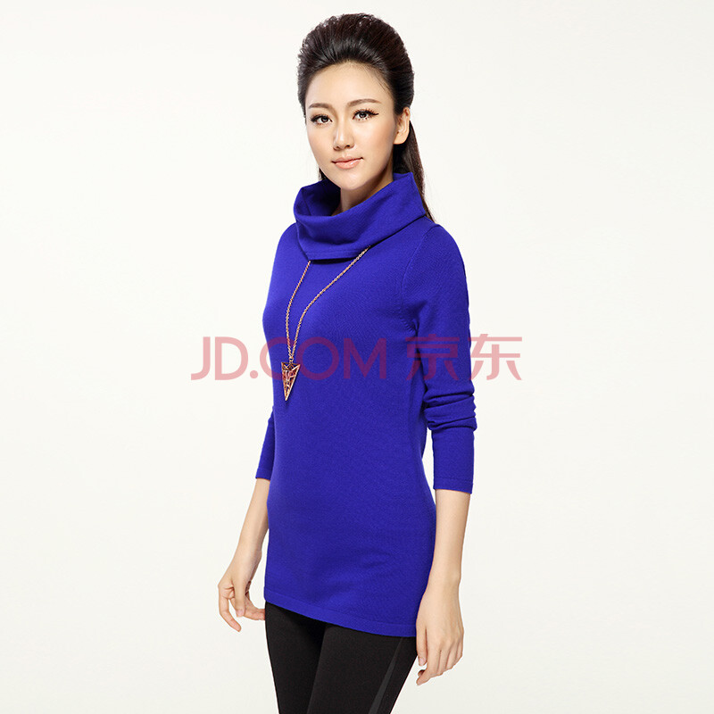 女装2014秋装新款胖mm百搭<em>高领宽松薄毛衣</em>套