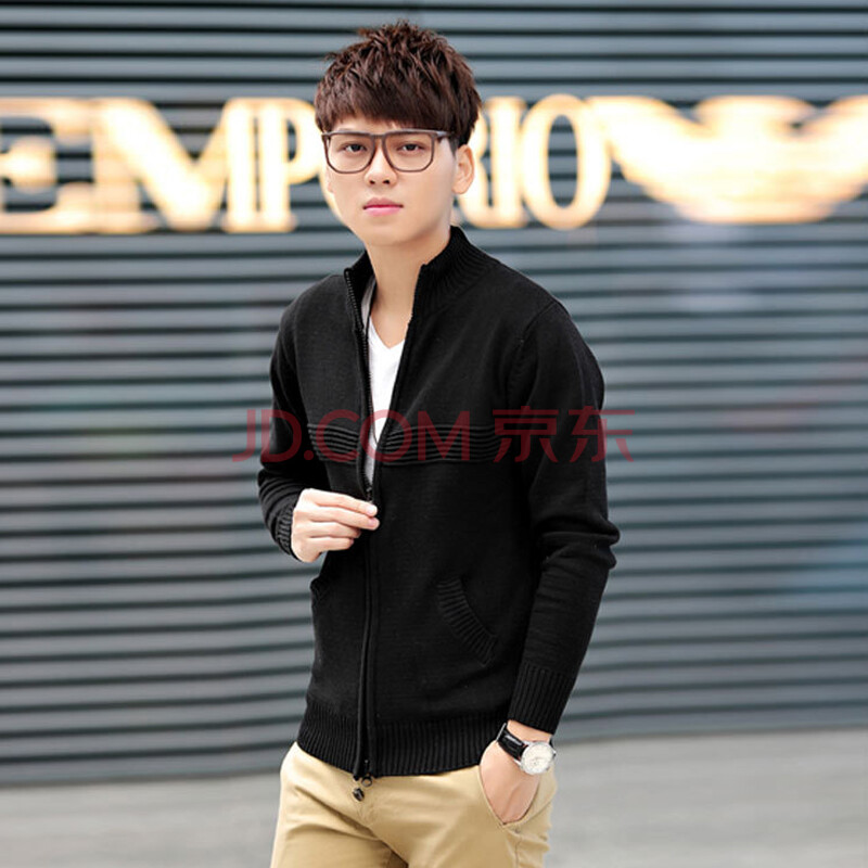 衣<em>织</em>优美 2014新款立领加厚时尚毛衣<em>男开衫毛</em>